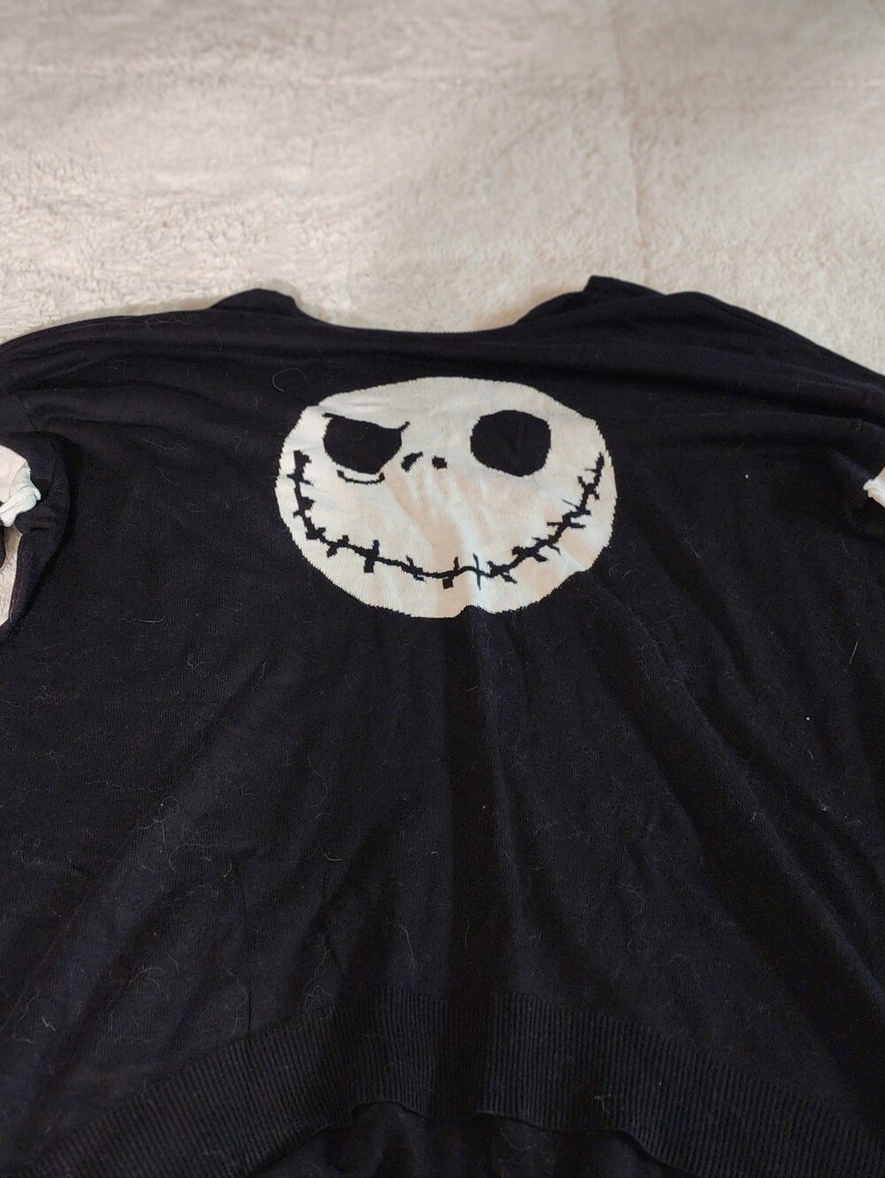 Disney Black Tee with White Jack Skellington Face